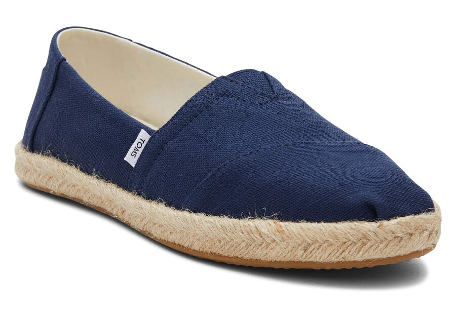 Toms Alpargata Rope Navy Womens Espadrilles 10019674-70 in a Plain Textile in Size 6.5