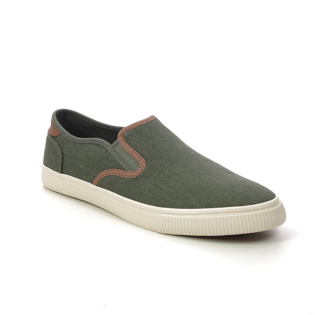 Toms Baja Khaki Mens Slip-on Shoes 10020836- in a Plain Canvas in Size 11