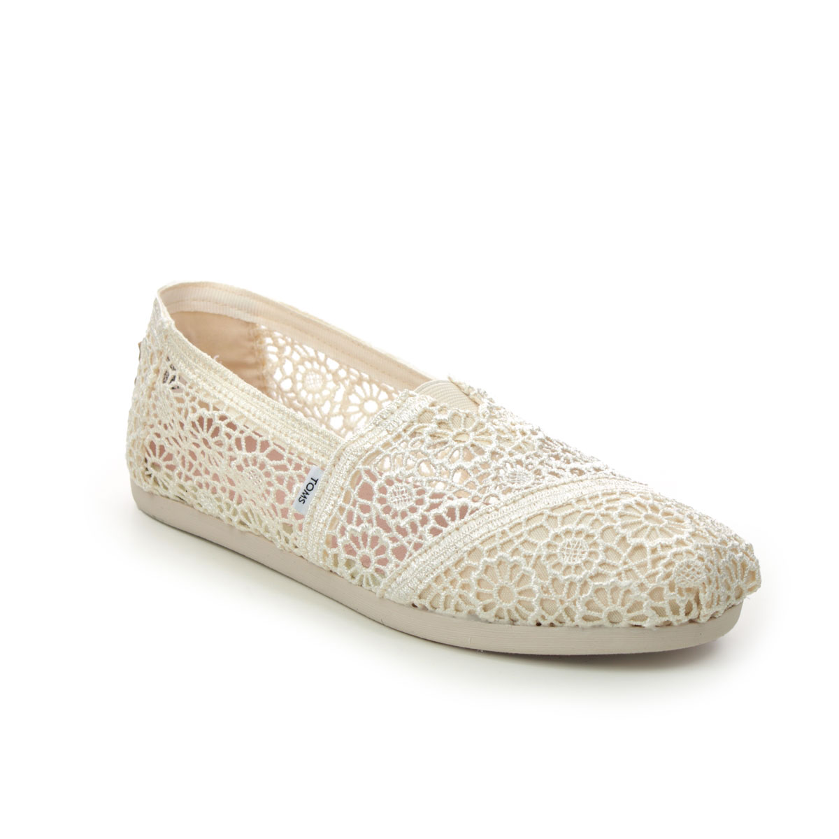 Toms Moroccan Crochet Natural tan Womens Espadrilles 10016241-10 in a Plain  in Size 5.5