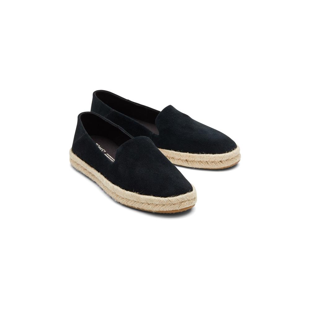 Toms Santiago Black Womens Comfort Slip On Shoes 10019906 in a Plain  in Size 7