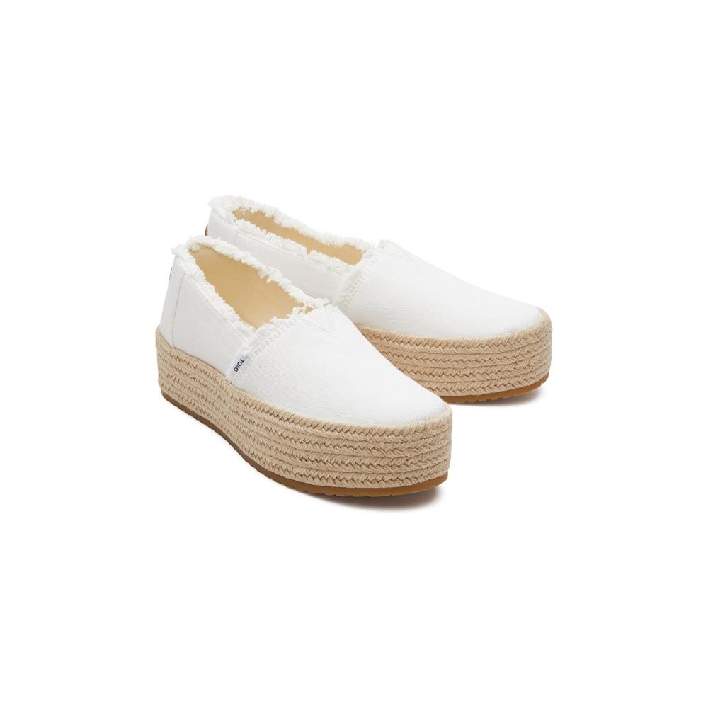 Toms Valencia White Womens Comfort Slip On Shoes 10019820 in a Plain  in Size 7