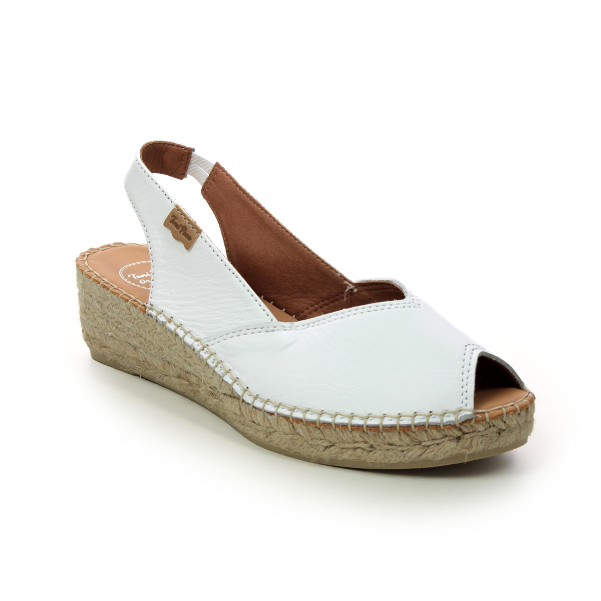 Toni Pons Bernia P WHITE LEATHER Womens Espadrilles 2002-61 in a Plain Leather in Size 37