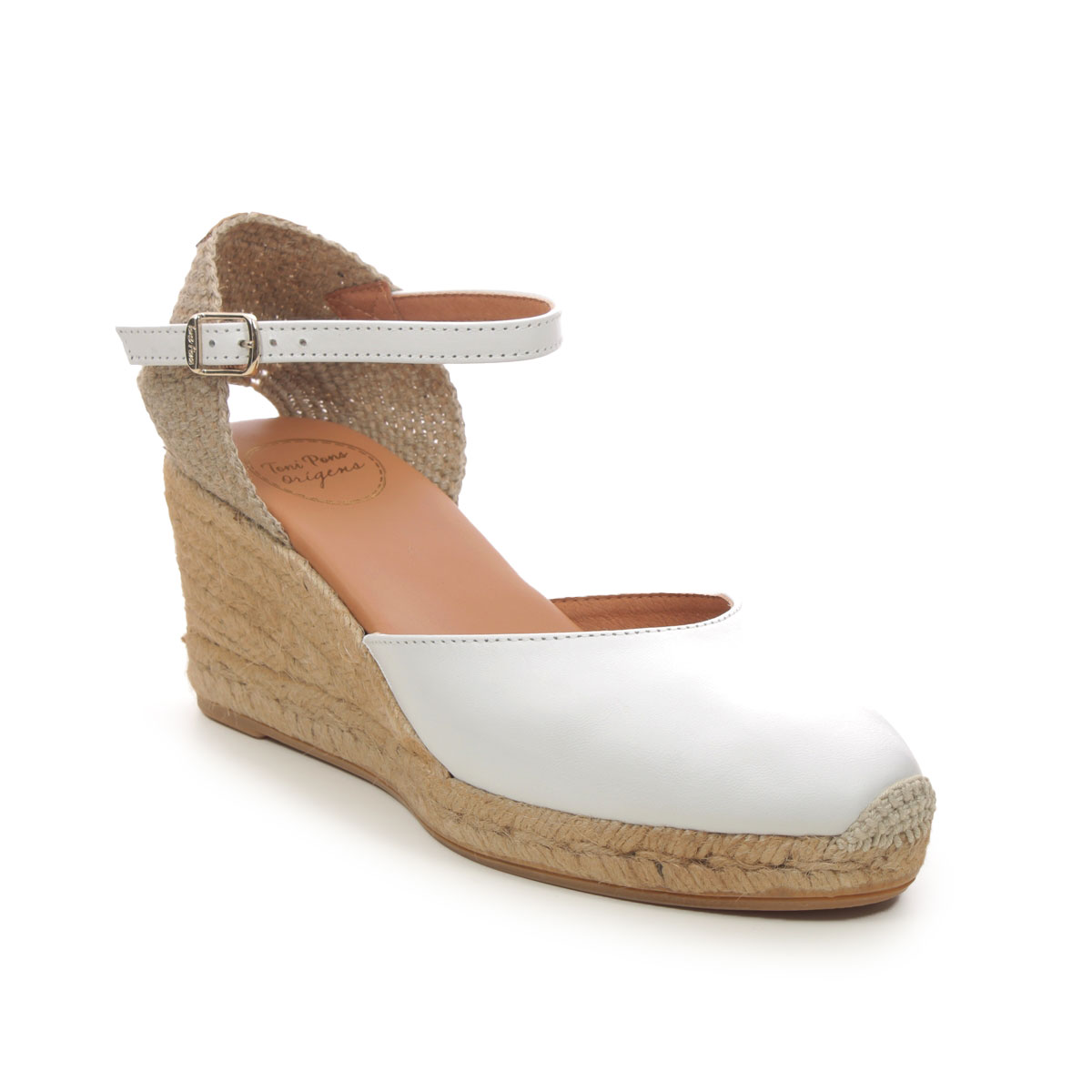 Toni Pons Costa 5 Lloret WHITE LEATHER Womens Espadrilles 4002-61 in a Plain Leather and Textile in Size 39