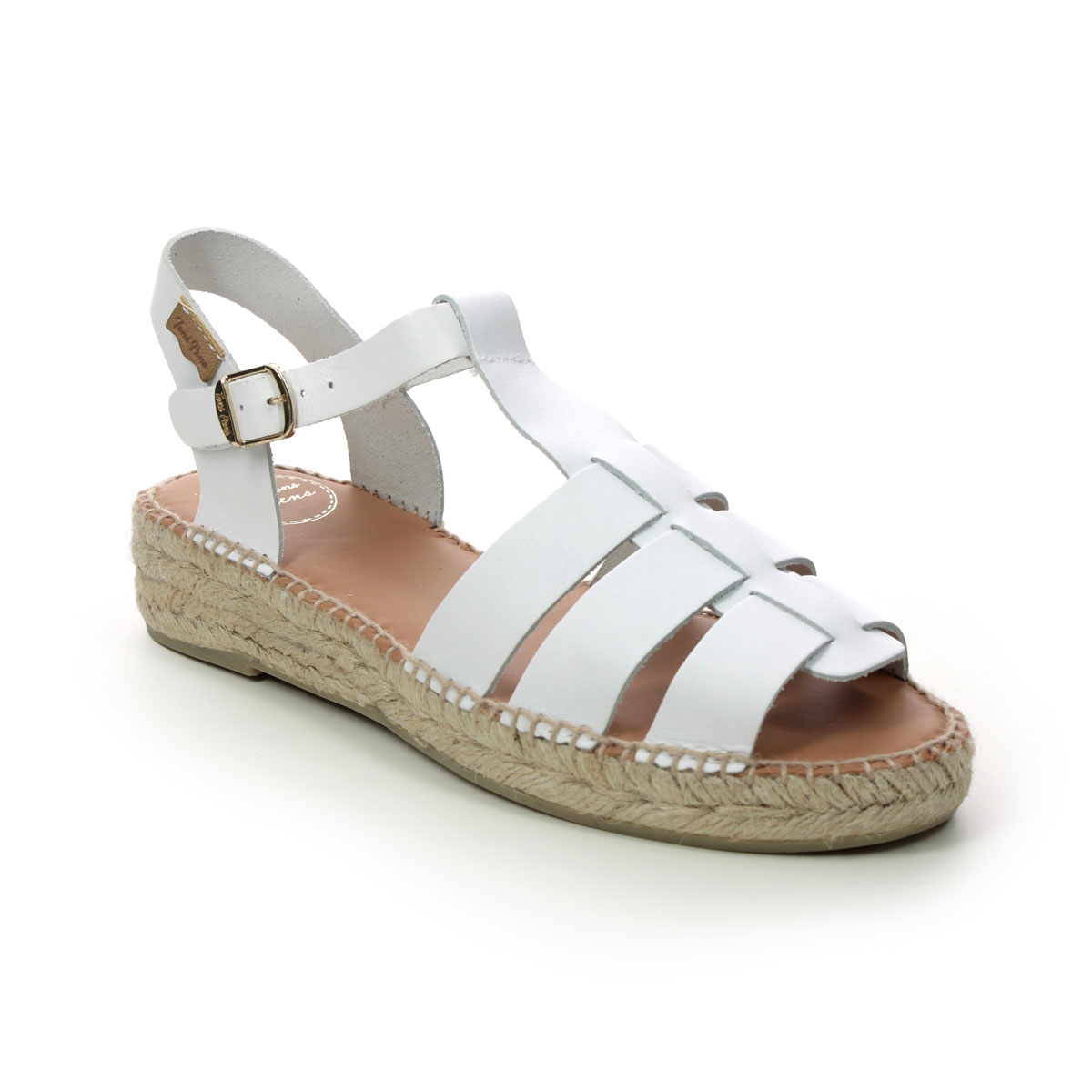 Toni Pons Emma WHITE LEATHER Womens Espadrilles 3005-61 in a Plain Leather in Size 41
