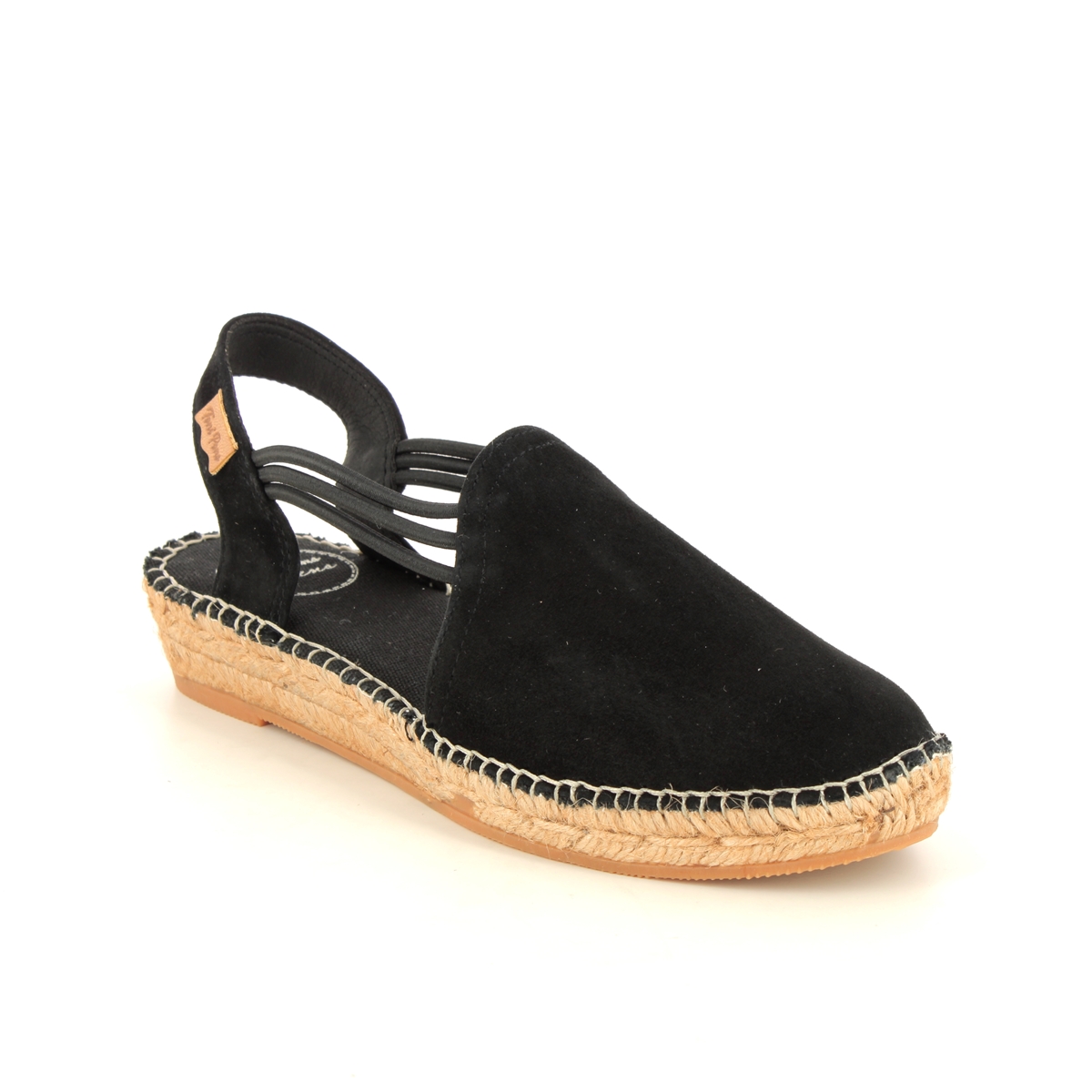 Toni Pons Nuria Black Suede Womens Espadrilles 0110-34 in a Plain Leather in Size 41