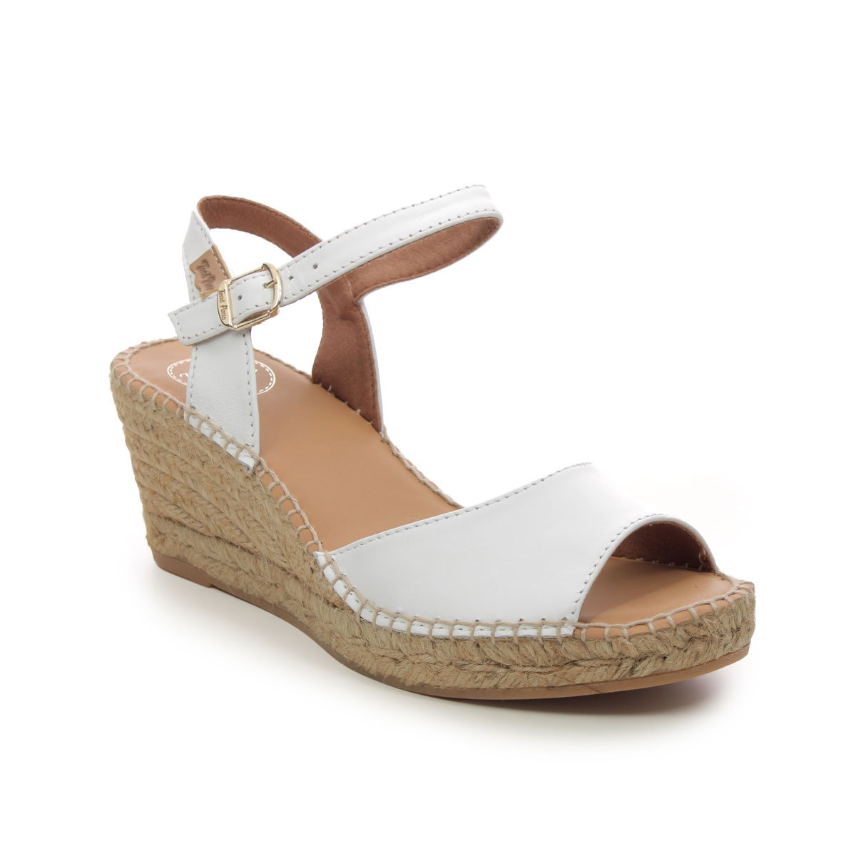 Toni Pons Sia P 5 WHITE LEATHER Womens Espadrilles 4008-61 in a Plain Leather in Size 36