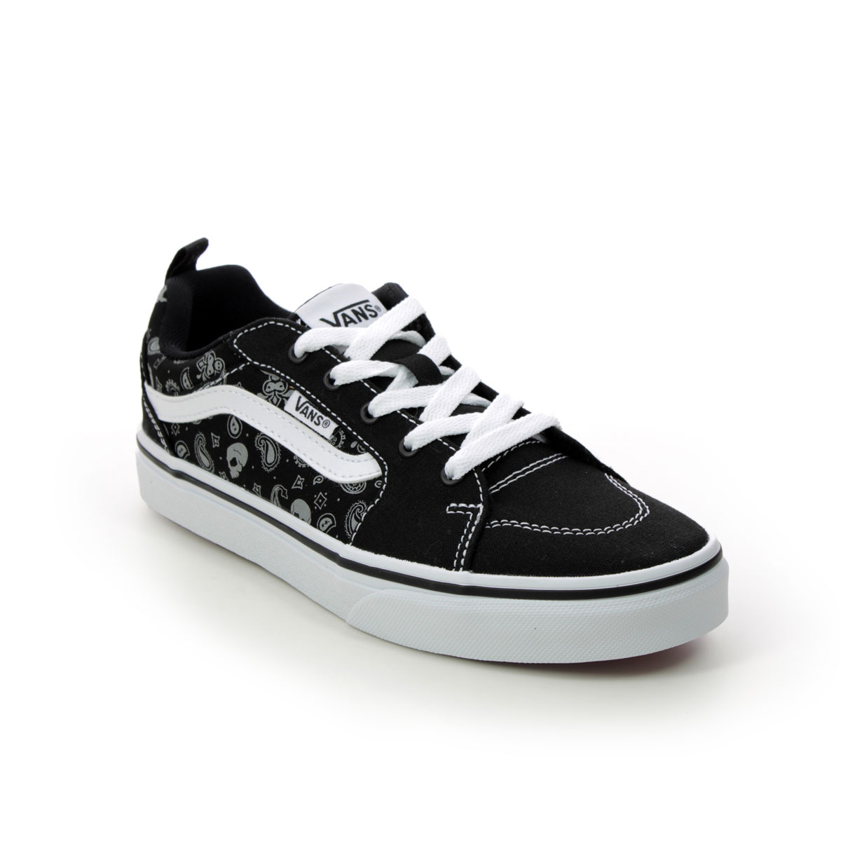 Vans Filmore Youth Black white Kids Boys Trainers VN0A3MVPA-K2 in a Plain Canvas in Size 3
