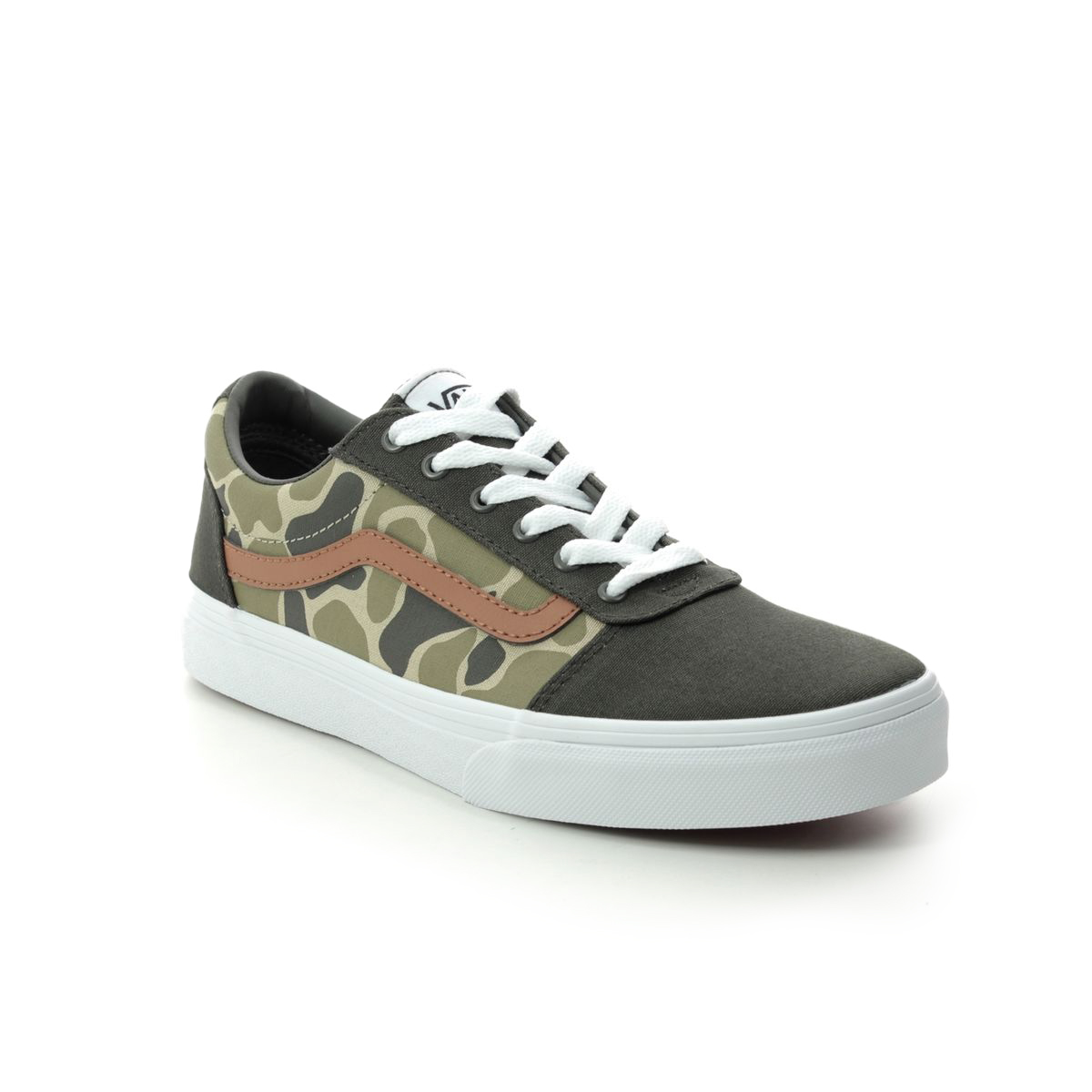 Vans Ward Yth Camo Green Kids Boys Trainers VN0A38J9W-LZ1 in a Camouflage Canvas in Size 5
